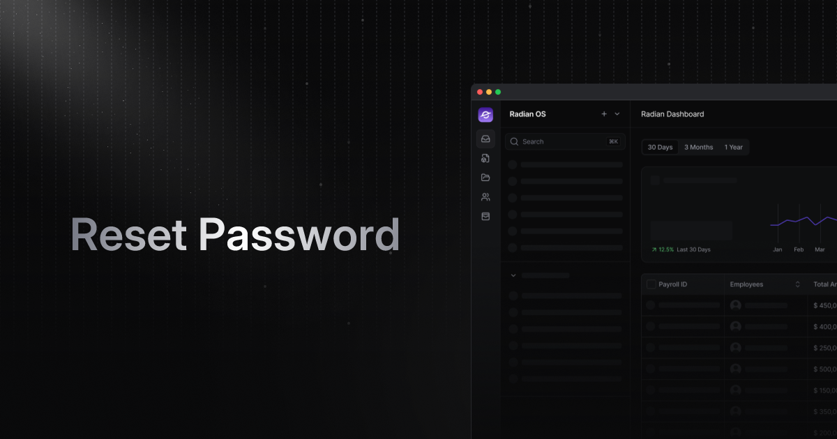 Reset Password – React & Tailwind Blocks | Radian Blocks
